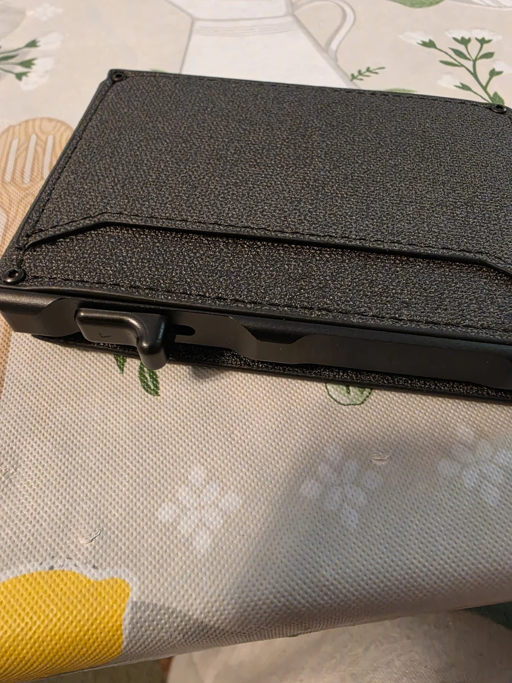 Sleek Minimalist Magnetic Black Denim Card Holder Wallet